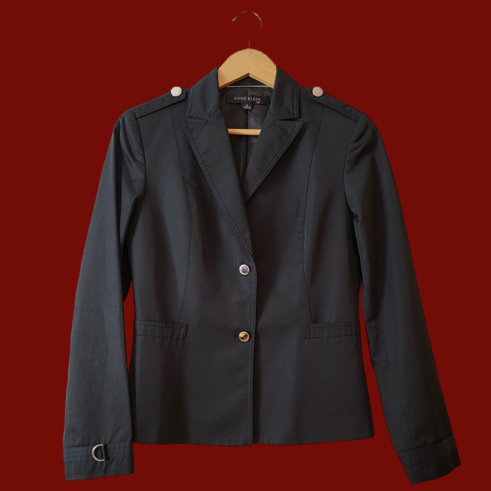 Vintage Black Y2K 2000s Women's Fitted Suit Blazer Jacket Cyber Mall Goth Size 4